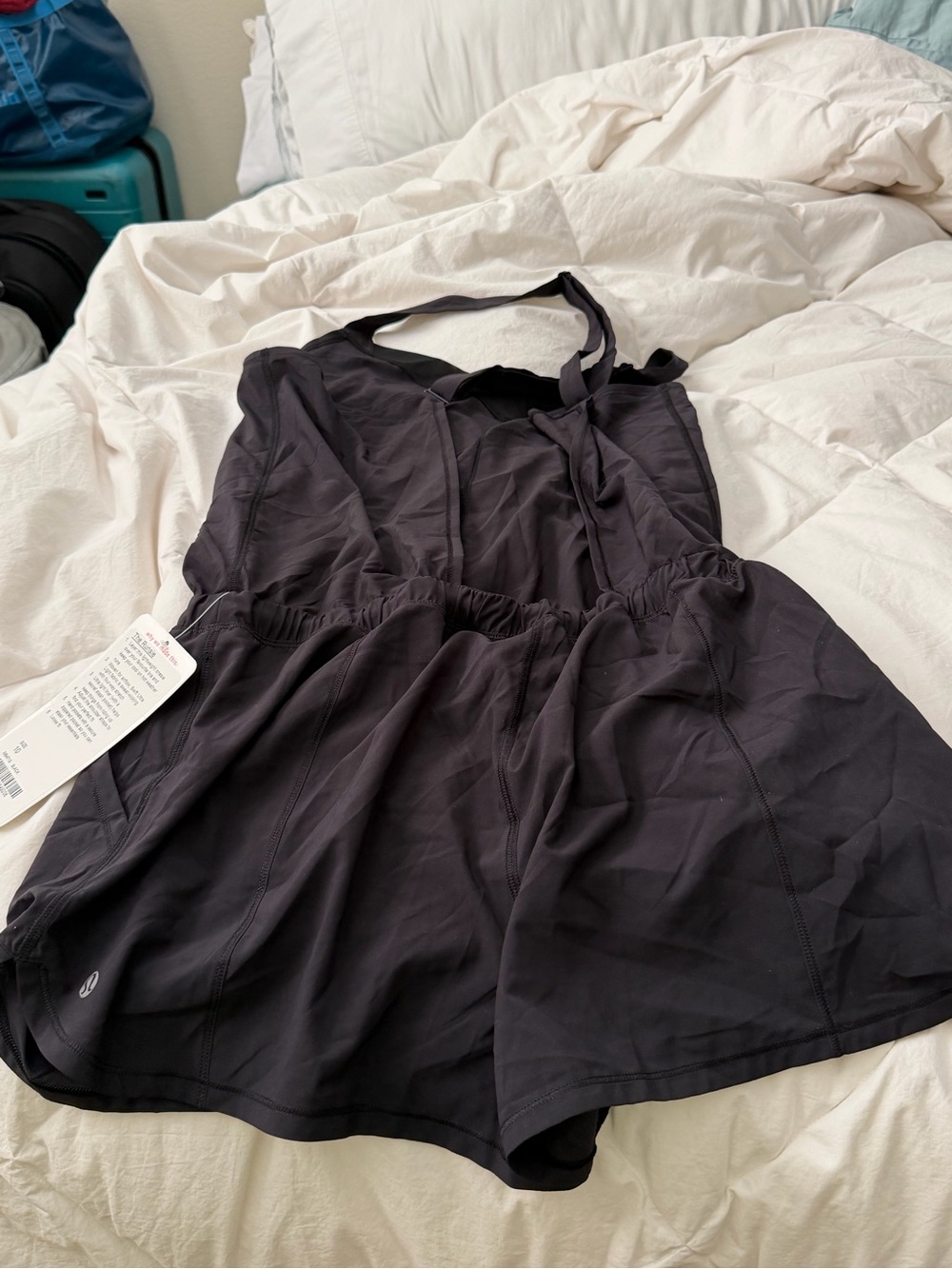 NWT Lululemon Black Strappy Back Romper Runsie 10 - Picture 3 of 6